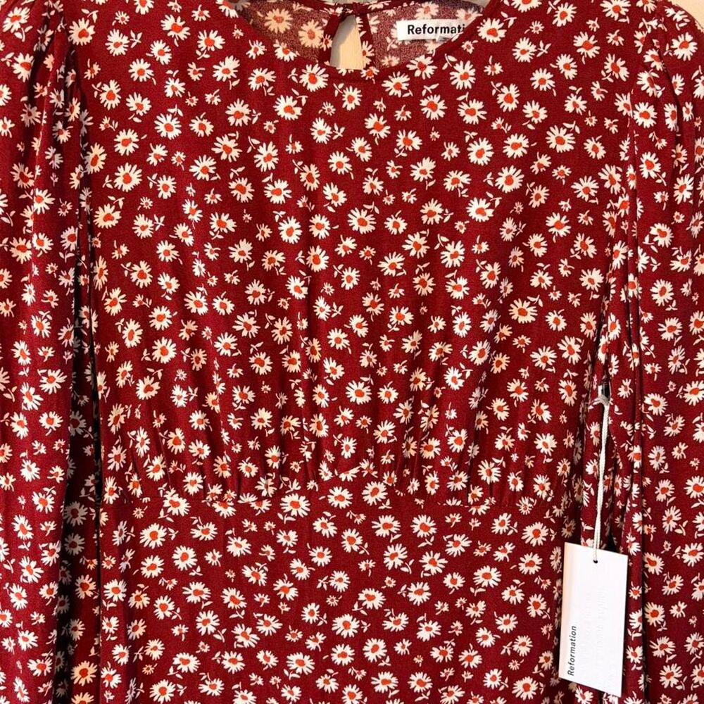 New with tags boho, romantic, 90s grunge Reformation red mini dress